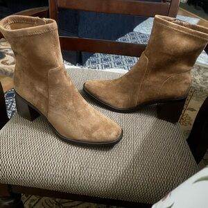 Fall tan high heeled boots